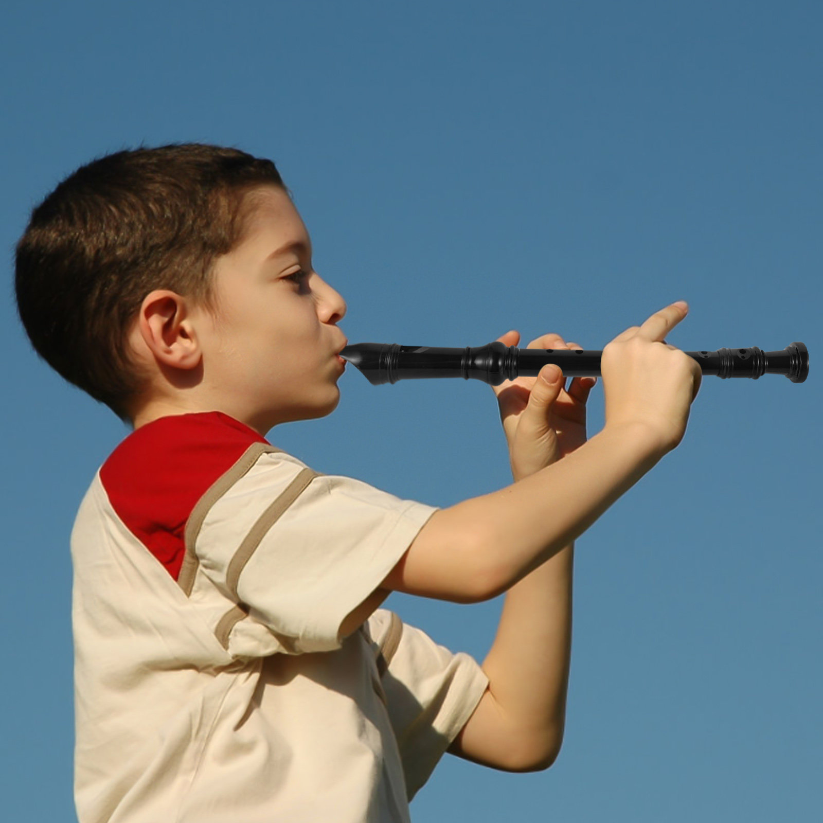 Soprano Recorder Plastic - 8홀 소프라노 리코더, 검은색 투명 디자인,