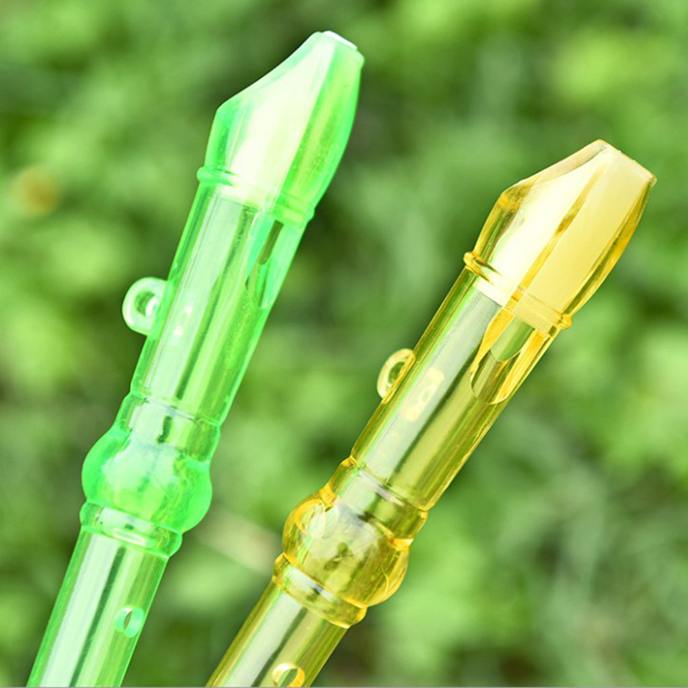 Soprano Recorder Plastic - 12개 세트 어린이용 악기, 8홀 투명