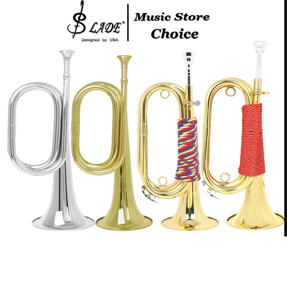 Bb 미니 버글 트럼펫 금관악기 골드 B 플랫 기병대  - Musical Instrument Bugle 리뷰 및 가격