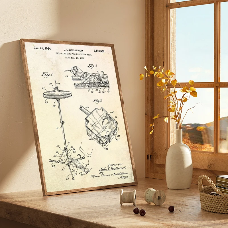 특허받은 빈티지 악기, 어쿠스틱 기타, 접이식 드럼 포 - Picture Of Musical Instrument 리뷰 및 가격