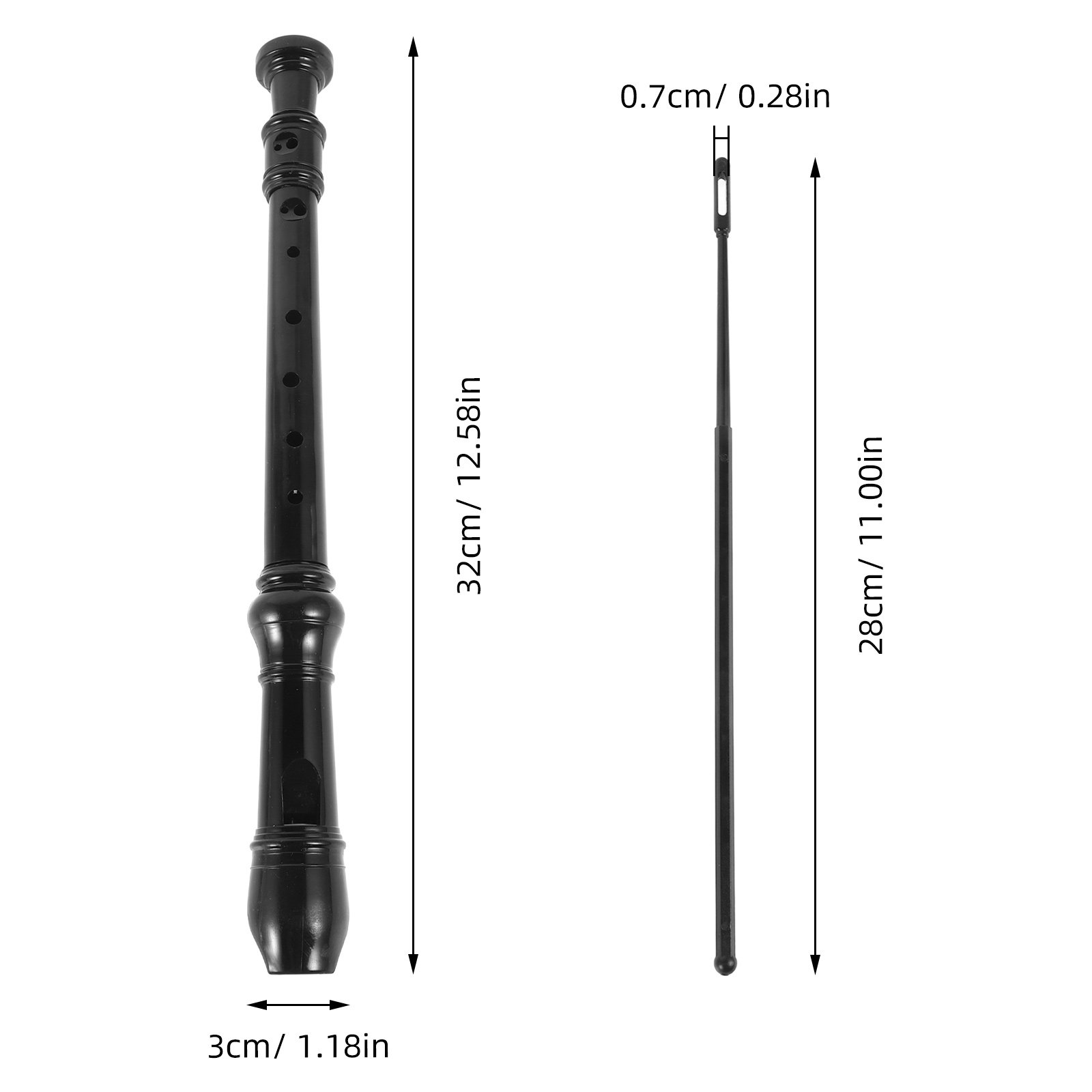 초보자를 위한 8홀 검은색 투명 소프라노 리코더, AB - Soprano Recorder Plastic 리뷰 및 가격